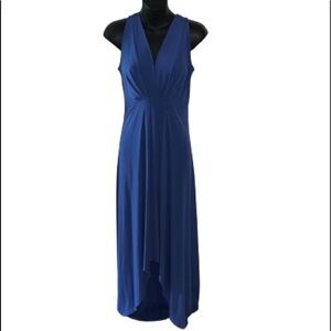 Michael Kors cobalt blue sleeveless asymmetrical high low maxi dress size XS